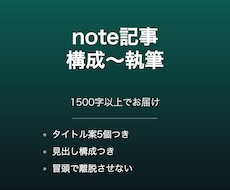 note記事の構成から本文まで執筆します イメージ1