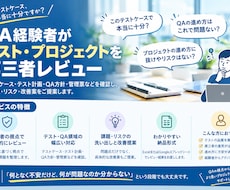 QA経験者がテスト・進め方を第三者レビューします テストケースからプロジェクト運営まで改善提案