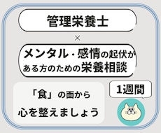 管理栄養士が感情の波がある方の栄養相談に乗ります イメージ1