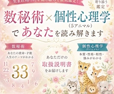 数秘術✖️個性心理学（5アニマル）で徹底鑑定します イメージ1