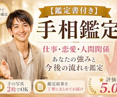 鑑定書付@手相から悩みの原因と未来を読み解きます 手の写真2枚で丁寧に鑑定いたします