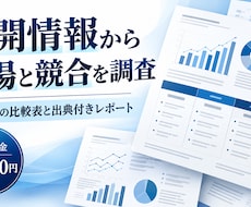 公開情報から市場と競合を調査します イメージ1
