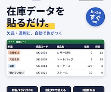 貼るだけ在庫管理エクセル！欠品と過剰を色分けします イメージ1
