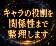 キャラクターの役割・関係性を整理します キャラは増えた。でも「誰が何をする人物か」見えなくなった方へ