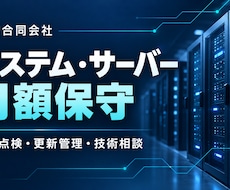 システム・サーバーの月額保守を承ります 定期点検・障害の一次調査・IT相談を継続支援