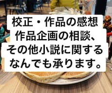 プロの目で作品の校正から企画相談まで承ります
