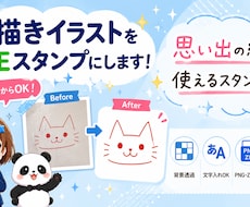 手描きイラストをLINEスタンプ化します