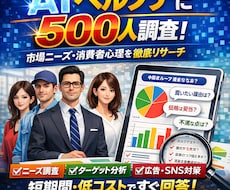 AIペルソナ1000人の消費者意見を提供します アンケート調査｜商品・サービスの市場ニーズを可視化