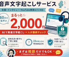 AI×人力チェックで高精度文字起こしします イメージ1