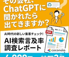 AI言及率を数値で診断し改善提案します その会社・サービス名、ChatGPTに聞かれたら出ますか？