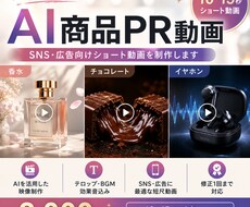 AIで商品PRのショート動画を制作します 商品画像から、目を引く短尺PR動画に仕上げます