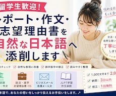 レポート・作文・志望理由書を自然な日本語にします イメージ1