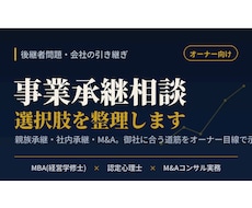 事業承継の進め方をオーナー目線で整理します イメージ1
