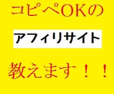 コピペOKのアフィリエイトサイト、教えます