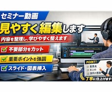 セミナー動画を見やすく編集します イメージ1