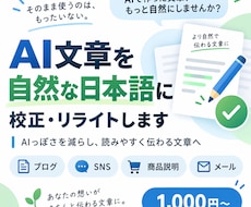 AI文章を自然な日本語に整えます イメージ1