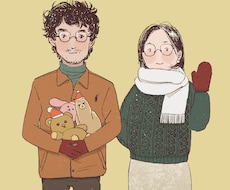 結婚式・記念日に！カップルの似顔絵描きます イメージ1