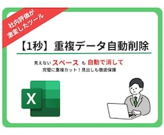 Excelデータから重複を自動で削除します スペース自動トリム機能搭載！プロ仕様のExcelVBAツール