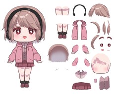 SDパーツ分け描きます イメージ1