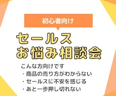 セールス初心者向けにセールスの相談承ります イメージ1