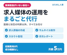 求人媒体の運用を月額定額でまるごと代行します イメージ1