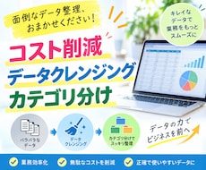 分析しやすいデータにクレンジングします 会社名の表記ゆれ整理・商品のカテゴリ分けに対応