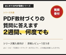 PDF教材づくりの質問に2週間お答えします PDF副業シリーズ購入者向け｜原稿レビュー1回つき