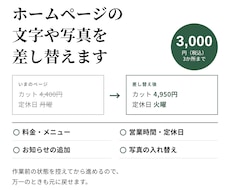 ホームページの文字や写真を差し替えます イメージ1