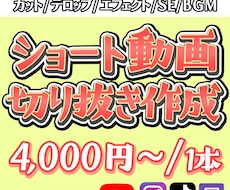 切り抜き・ショート動画作成します 視聴者目線で作成致します。料金や構成など柔軟に対応します！