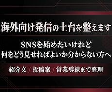 海外向けSNS・営業発信の仕組み化を支援します 海外向けに発信したいけれど、どうしたら良いか…な方に