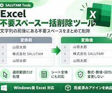 Excelの不要なスペースをまとめて削除します イメージ1