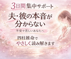 四柱推命であなたの悩みに3日間寄り添います イメージ1