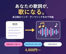 あなたの歌詞にAIで歌入りの曲をつけます イメージ1