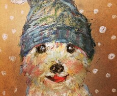 あなたのワンちゃんを冬らしく冬の装いで描きます イメージ1