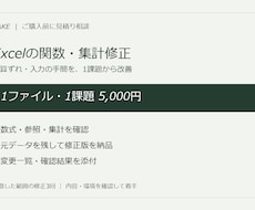 Excelの関数・集計・表の修正をします イメージ1