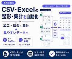 CSV・Excelデータの整形・集計を自動化します イメージ1