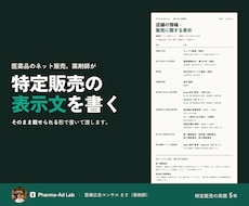 薬剤師が医薬品ネット販売の法定表示を作成します イメージ1