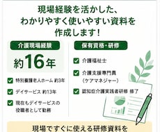 介護施設向けの職員研修資料を現場経験者が作成します イメージ1