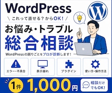 WordPressのお悩み・トラブルを診断します 「これって直せる？」からOK！1件1,000円で確認します