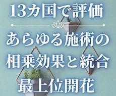 9月 あらゆる施術の最適化、統合の最上位開花します 相乗効果や実感がしっかりと自動で向上する 世界13カ国で評価
