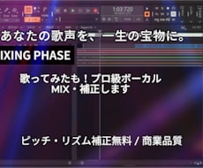 歌ってみたも！プロ級ボーカルMIX・補正します 熟練のエンジニア技術であなたの歌声を商業レベルのクオリティへ