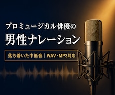 プロ俳優が男性ナレーションを収録します イメージ1