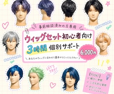 初心者向けウィッグセット3時間個別サポートします あなたのウィッグに合わせて基本からじっくりレクチャー