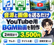 音源と画像からYouTube用BGM動画制作します イメージ1