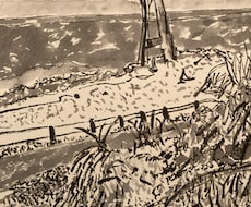 風景画像を水墨画風のポストカードに製作します イメージ1