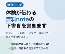 体験が伝わる無料noteの下書きを書きます イメージ1