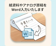 紙資料やアナログ原稿をWord入力いたします イメージ1