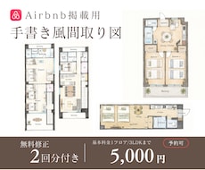 Air bnb掲載用の手書き風間取り図を作成します イメージ1