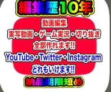 動画編集をさせていただきます YouTubeなどの動画編集をします
