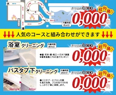 ハウスクリーニング関連商品チラシを制作します 清潔感・信頼感・印象付けを重視したデザインが得意！